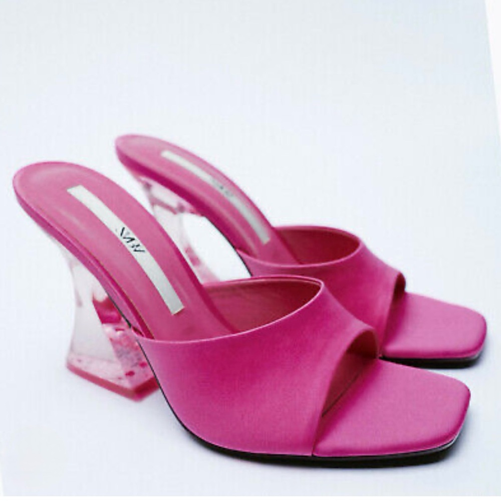Pink Zara Lucite ‘Barbie’ Heels